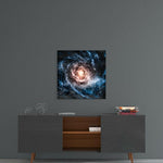 Space- Blue Infinity Glass Wall Art.