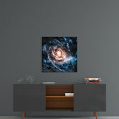 Space- Blue Infinity Glass Wall Art.