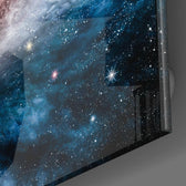 Space- Blue Infinity Glass Wall Art.