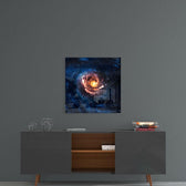 Space Red Infinity Glass Wall Art.