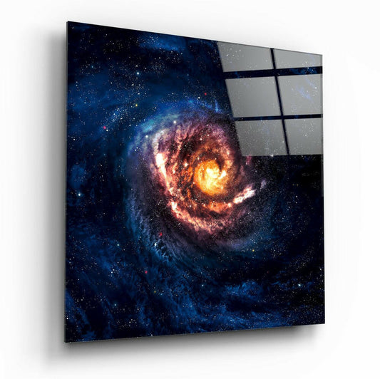 Space Red Infinity Glass Wall Art.