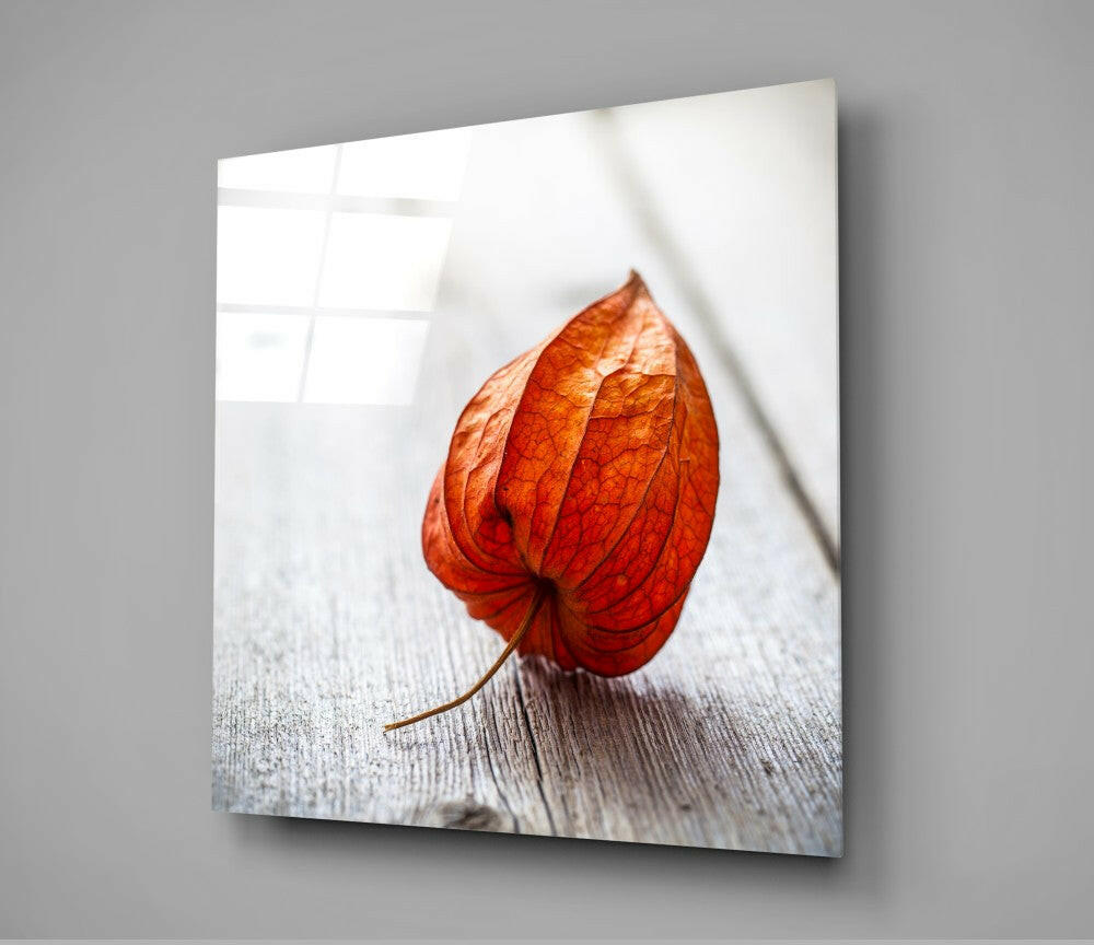 Dry Leaf Glass Wall Art.