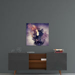 Woman and Guitar Glass Wall Art.