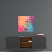 Retro Bicycle Glass Wall Art.