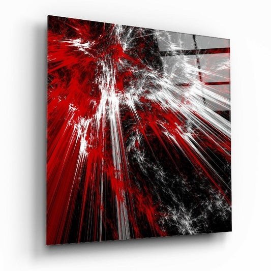 Red Explosion Glass Wall Art.