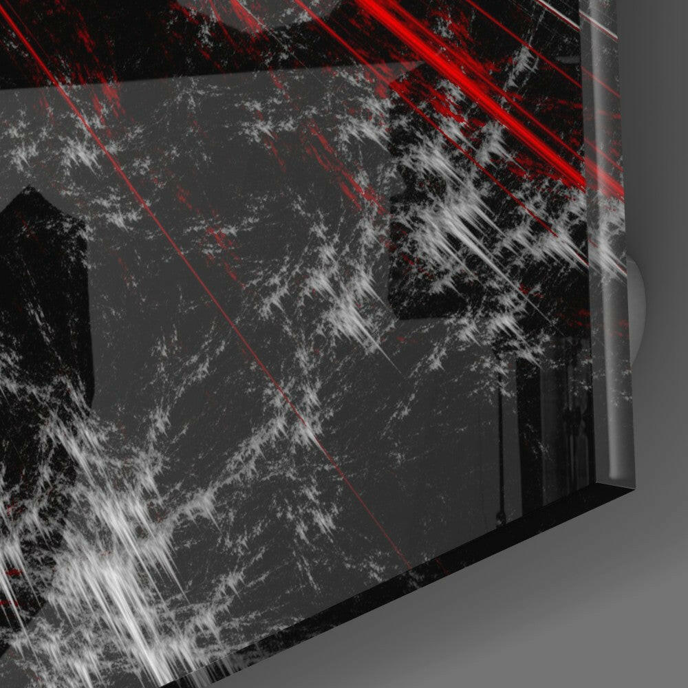 Red Explosion Glass Wall Art.