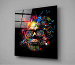 Colored Skull Glass Wall Art.