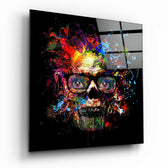 Colored Skull Glass Wall Art.