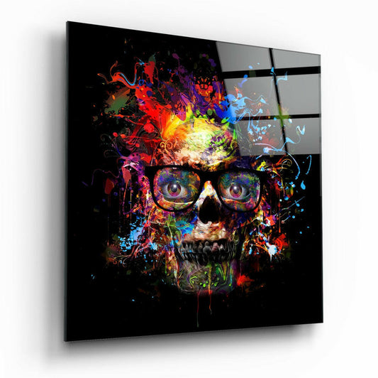 Colored Skull Glass Wall Art.