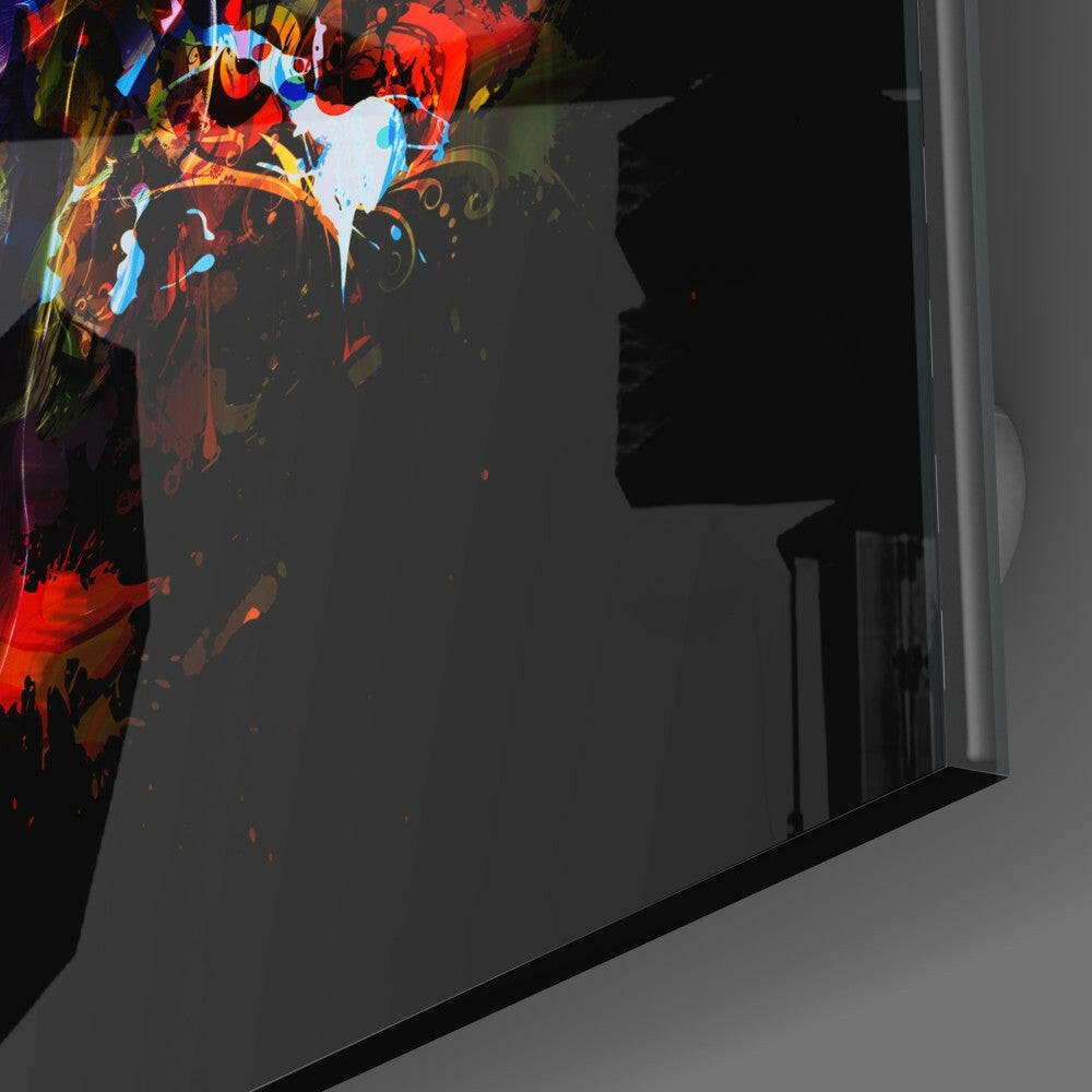 Colored Skull Glass Wall Art.