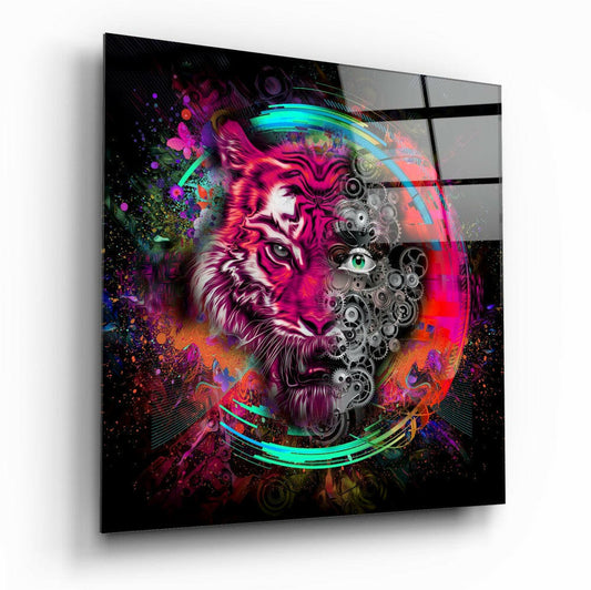 Machine Tiger Glass Wall Art.