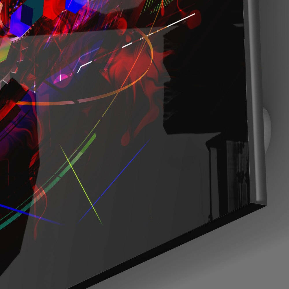 Mechanical Harmony Glass Wall Art.