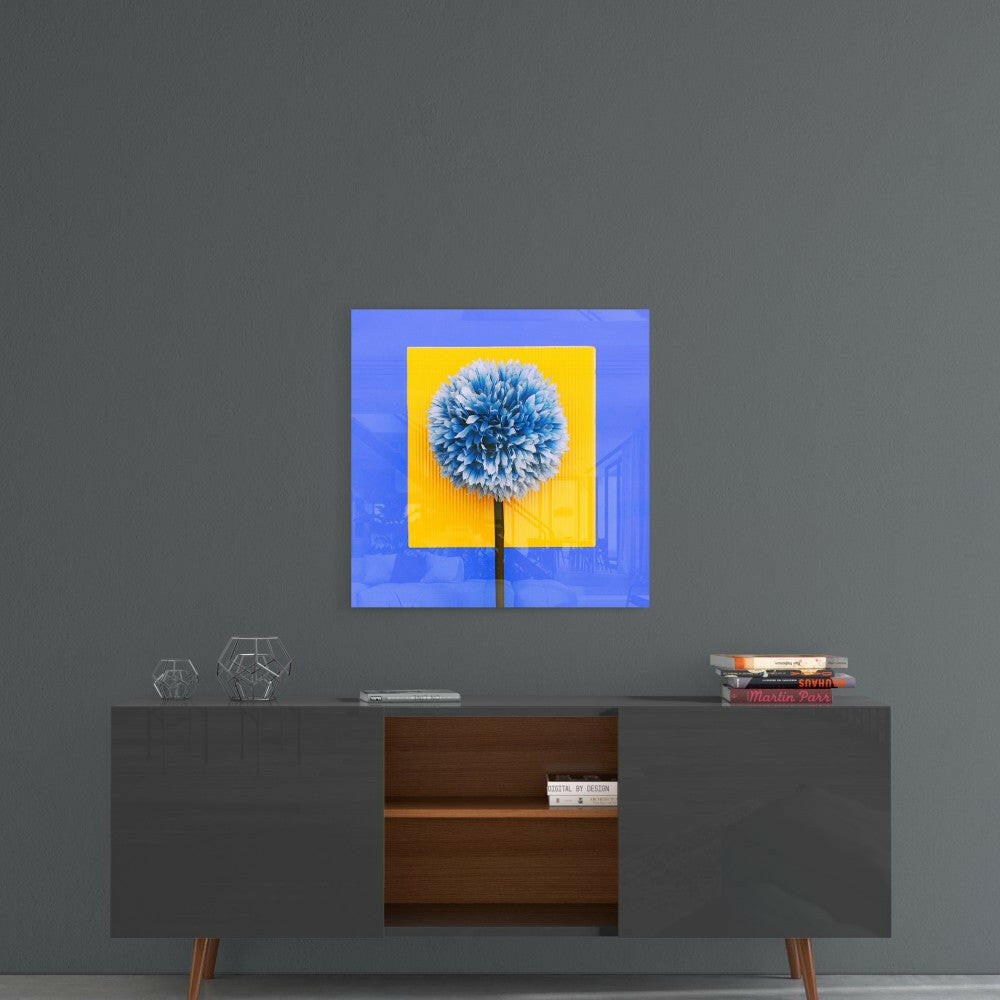Posture of the Hydrangea Glass Wall Art.