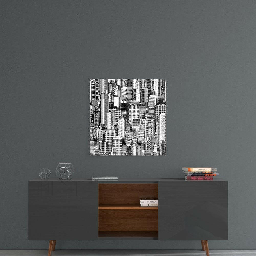 Solitude in the Crowd Glass Wall Art.