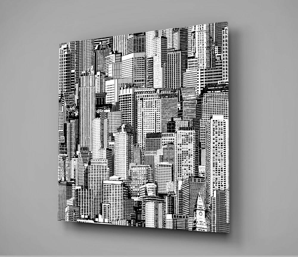 Solitude in the Crowd Glass Wall Art.