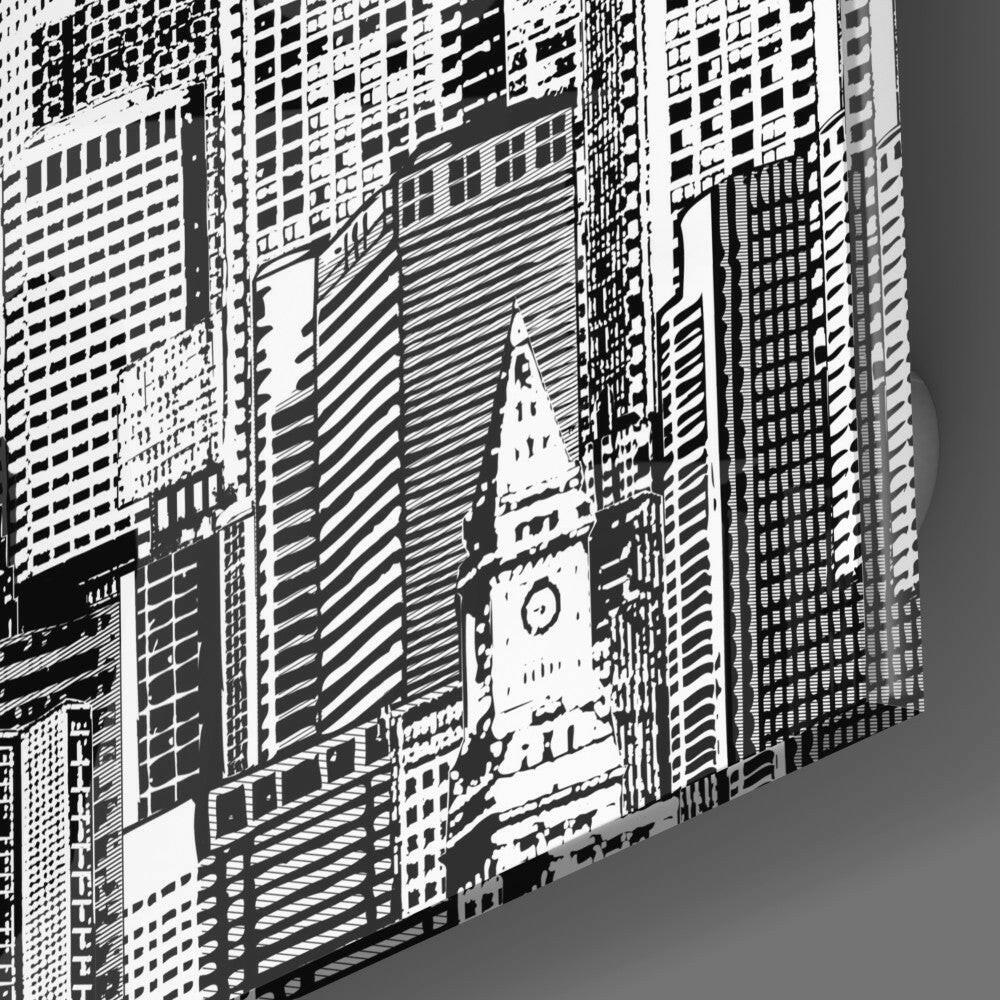 Solitude in the Crowd Glass Wall Art.