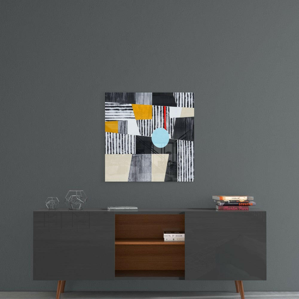 Blue Dot Glass Wall Art.