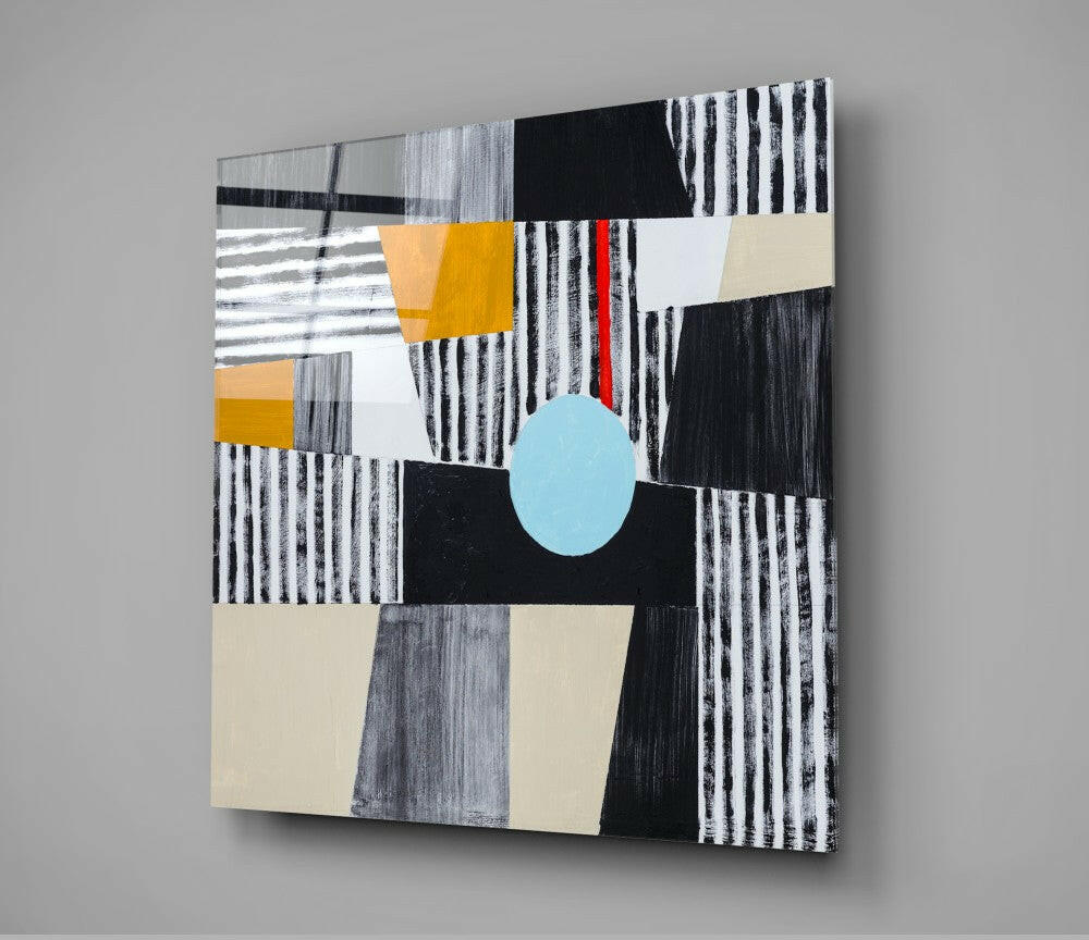 Blue Dot Glass Wall Art.