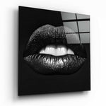 Black Lips Glass Wall Art.