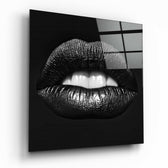 Black Lips Glass Wall Art.
