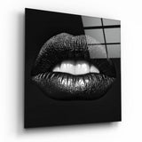 Black Lips Glass Wall Art | Insigne Art Design