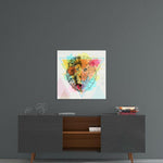 Fact and Fiction Lion Glass Wall Art.