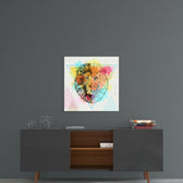 Fact and Fiction Lion Glass Wall Art.