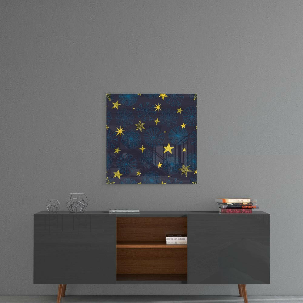 Snow and Stars Glass Wall Art.