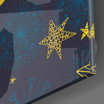 Snow and Stars Glass Wall Art.
