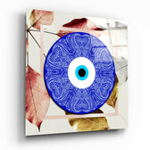 Blue Modern Evil Eye Bead Glass Wall Art.