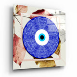 Blue Modern Evil Eye Bead Glass Wall Art | Insigne Art Design