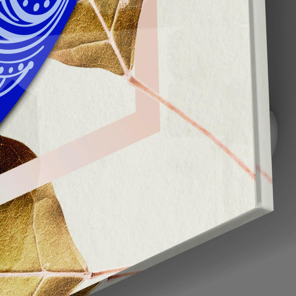 Blue Modern Evil Eye Bead Glass Wall Art.