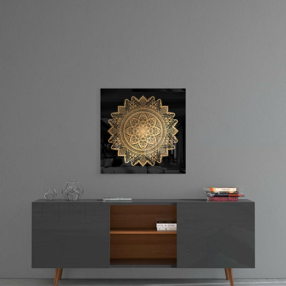 Nostalgic Lace Motif Glass Wall Art.