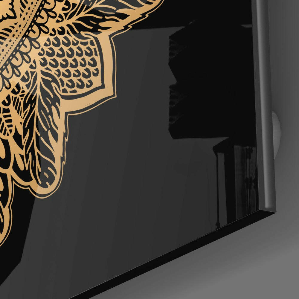 Nostalgic Lace Motif Glass Wall Art.