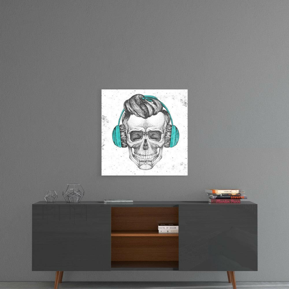 Skull - Always Music Glass Wall Art.