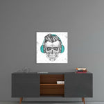 Skull - Always Music Glass Wall Art.