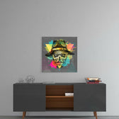 Skull - Never Without a Hat Glass Wall Art.