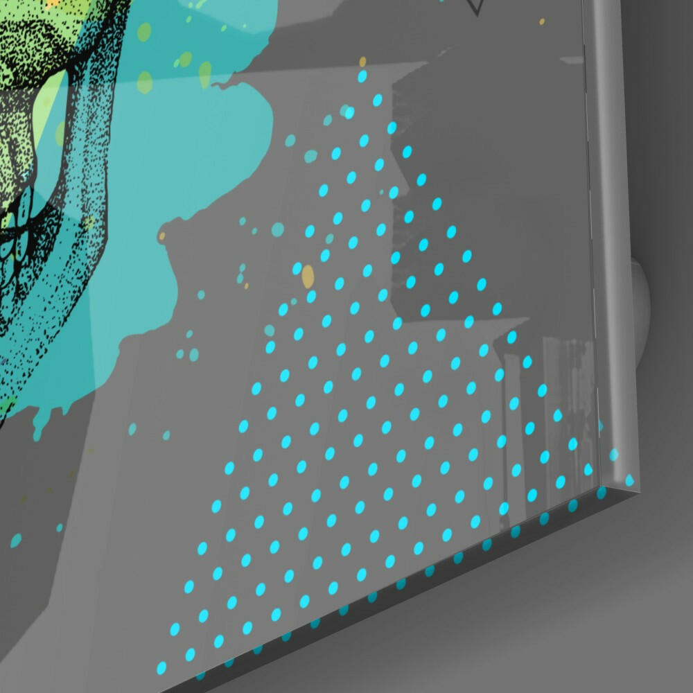 Skull - Never Without a Hat Glass Wall Art.