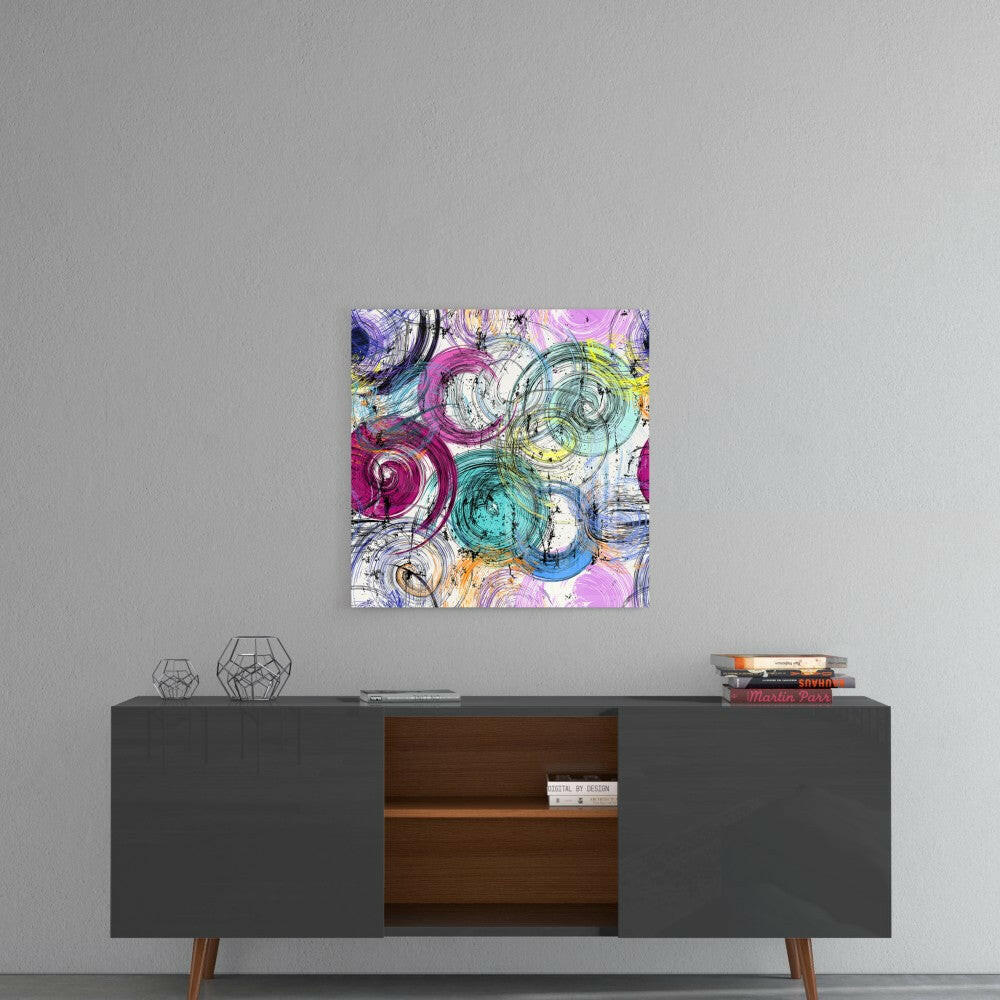 Abstract Snail Shells Glass Wall Art.