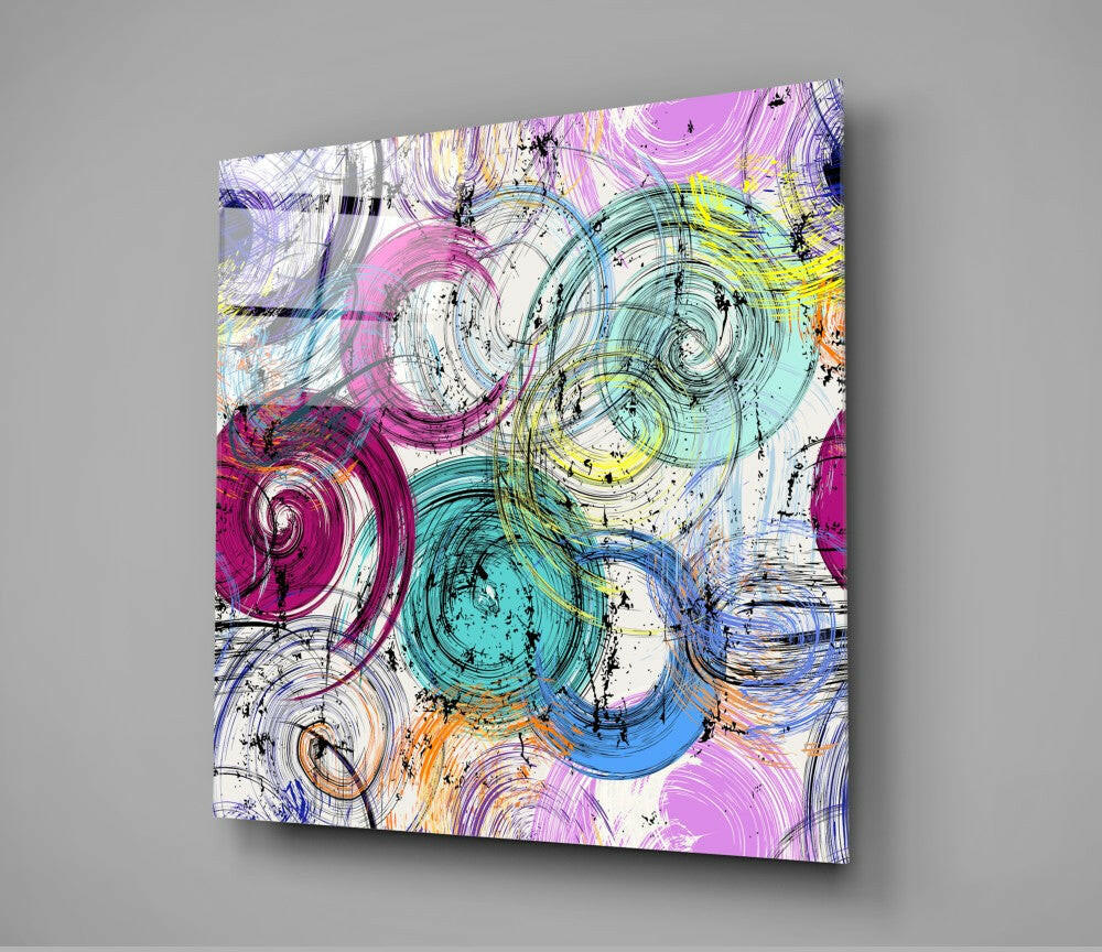Abstract Snail Shells Glass Wall Art.