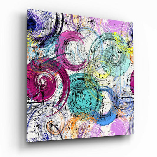 Abstract Snail Shells Glass Wall Art.
