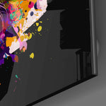 Colored Fury of the Lion Glass Wall Art.