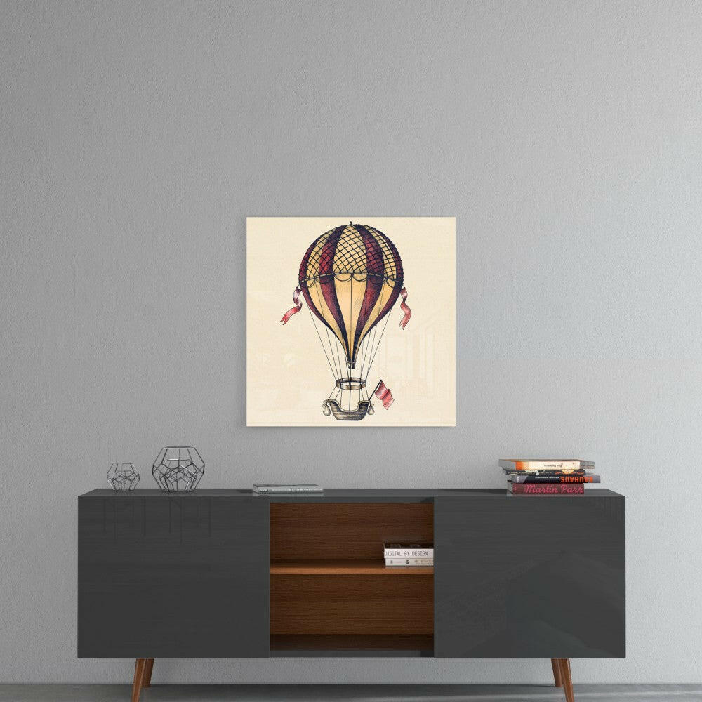 Balloon Journey Towards Freedom Glass Wall Art.