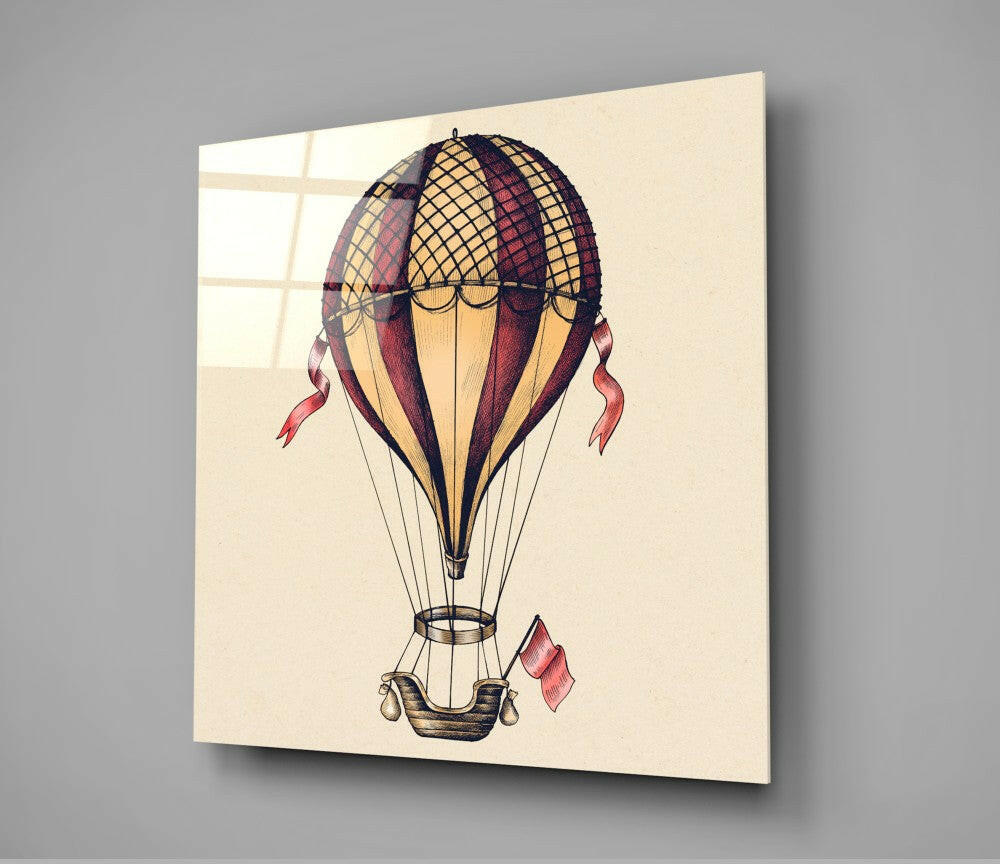 Balloon Journey Towards Freedom Glass Wall Art.