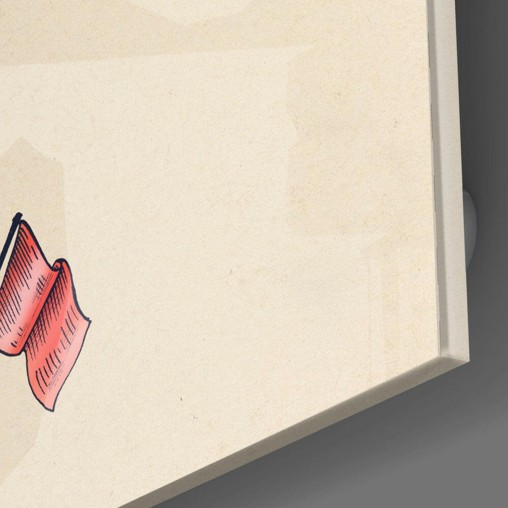 Balloon Journey Towards Freedom Glass Wall Art.