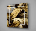 Gold Leaf Glass Wall Art.