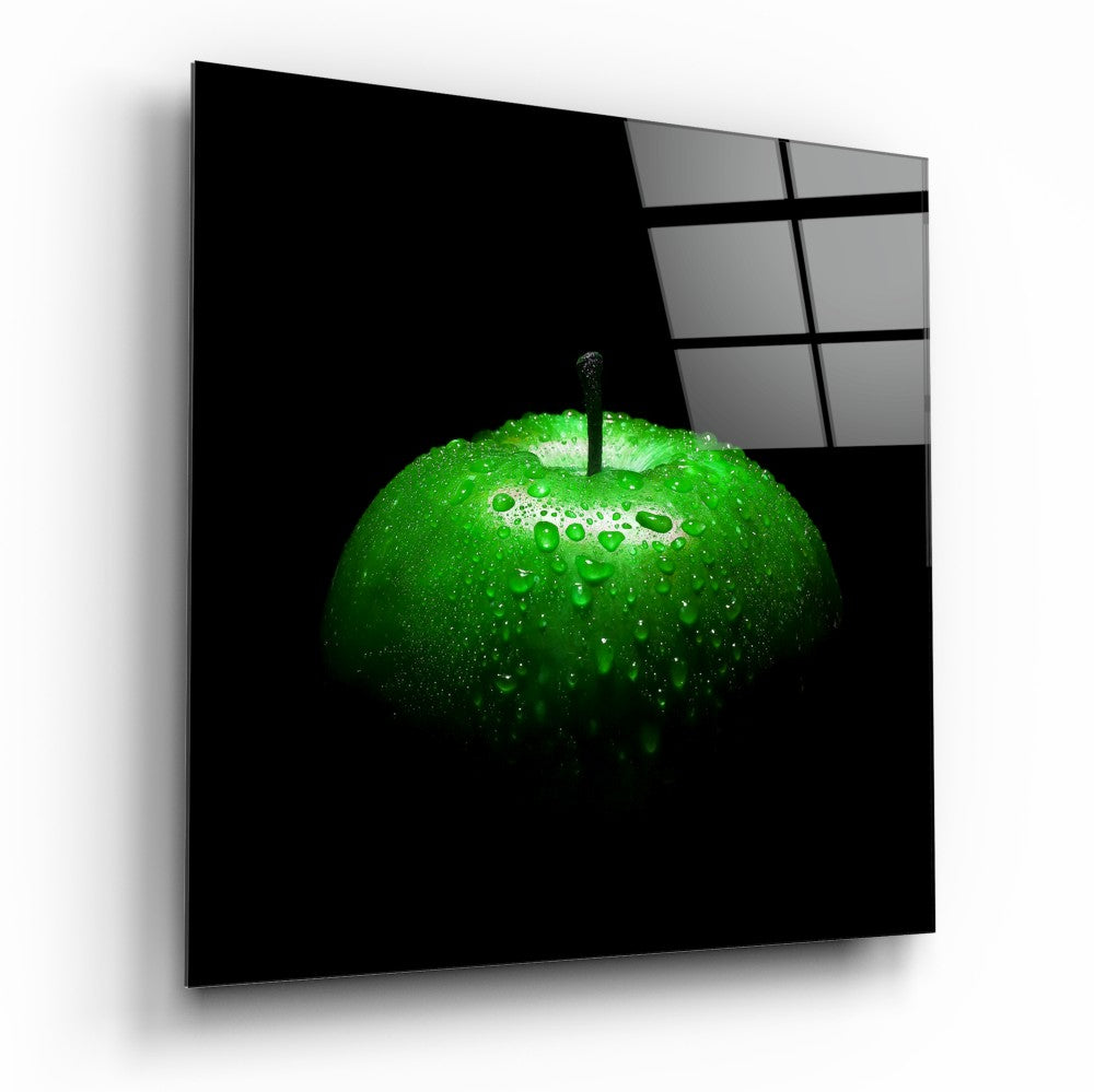 Green Apple Glass Wall Art | Insigne Art Design
