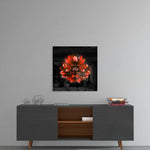Red Lotus Glass Wall Art.