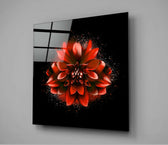 Red Lotus Glass Wall Art.