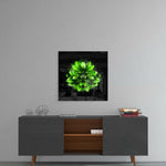Green Lotus Glass Wall Art.